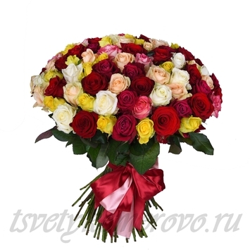Букет из 101 цветной розы